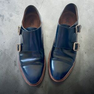 The Office of Angela Scott Mr. Colin Double-Monk Oxfords Blue Sz 8